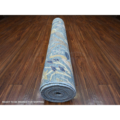 Oushak And Peshawar Wool Hand Knotted Rug Blue No Border 5.2X20.1 -O089698