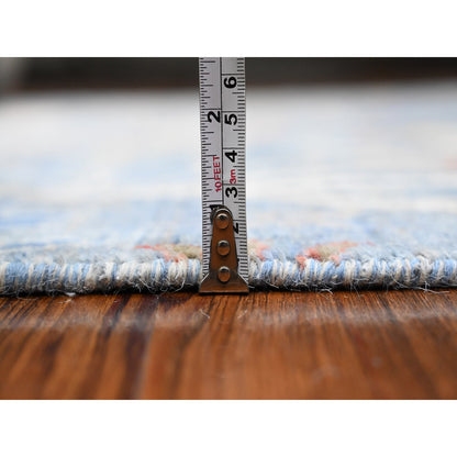 Oushak And Peshawar Wool Hand Knotted Rug Blue No Border 5.2X20.1 -O089698