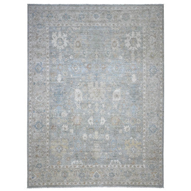 Heriz Wool Hand Knotted Rug Grey Gray 8.11X11.10 -O089703