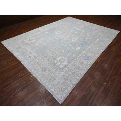 Heriz Wool Hand Knotted Rug Grey Gray 8.11X11.10 -O089703