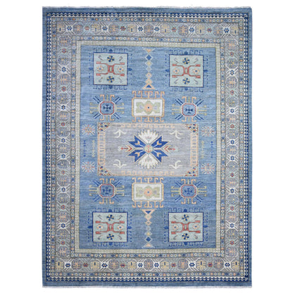 Oushak And Peshawar Wool Hand Knotted Rug Blue Gray 9.0X12.0 -O089705