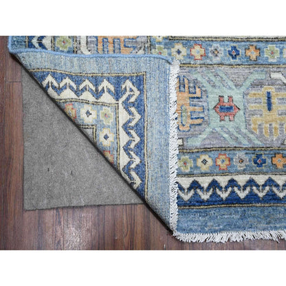 Oushak And Peshawar Wool Hand Knotted Rug Blue Gray 9.0X12.0 -O089705