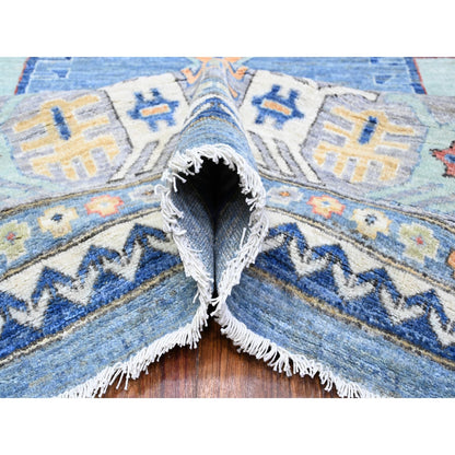 Oushak And Peshawar Wool Hand Knotted Rug Blue Gray 9.0X12.0 -O089705