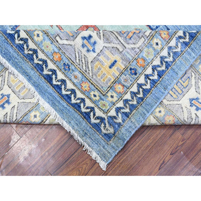 Oushak And Peshawar Wool Hand Knotted Rug Blue 9.0x12.0 -O089705