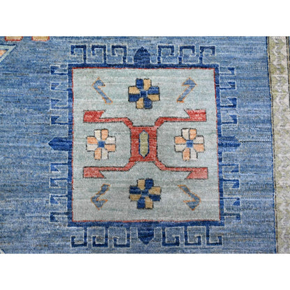 Oushak And Peshawar Wool Hand Knotted Rug Blue 9.0x12.0 -O089705