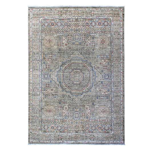 Mamluk Wool Hand Knotted Rug Grey Gray 6.1X8.10 -O089707