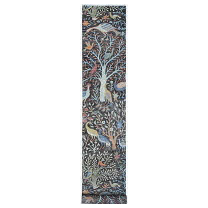 Oushak And Peshawar Wool Hand Knotted Rug Grey No Border 2.5X17.9 -O089708