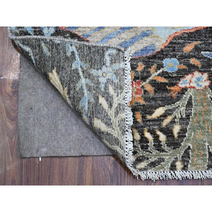 Oushak And Peshawar Wool Hand Knotted Rug Grey No Border 2.5X17.9 -O089708