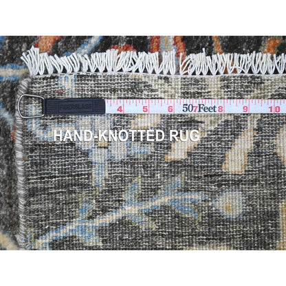 Oushak And Peshawar Wool Hand Knotted Rug Grey No Border 2.5X17.9 -O089708