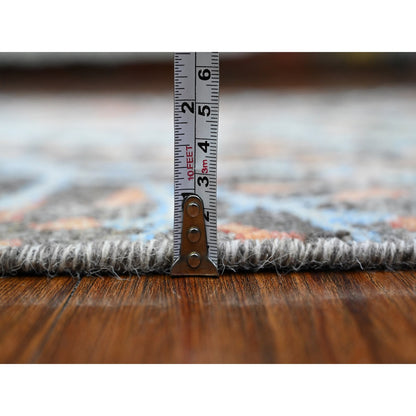 Oushak And Peshawar Wool Hand Knotted Rug Grey No Border 2.6X17.9 -O089709