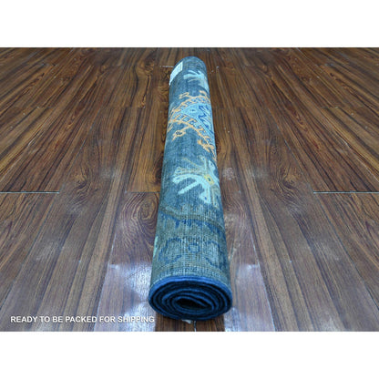 Kazak Wool Hand Knotted Rug Black Gray 3.2X4.11 -O089712