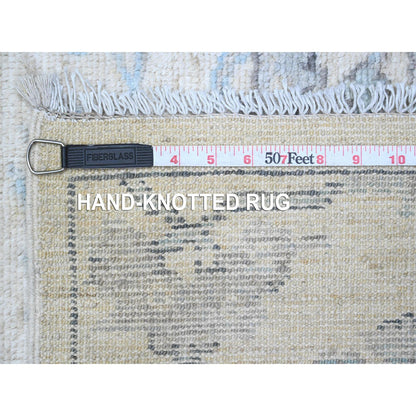 Oushak And Peshawar Wool Hand Knotted Rug Ivory Ivory 5.10X11.10 -O089714