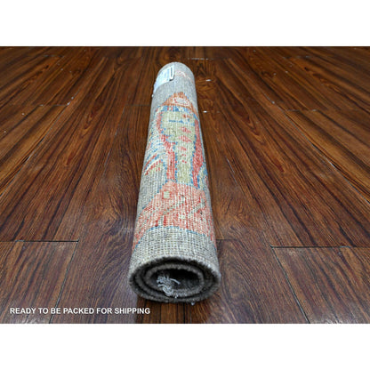 Modern and Contemporary Wool Hand Knotted Rug Grey No Border 2.0X2.11 -O089717