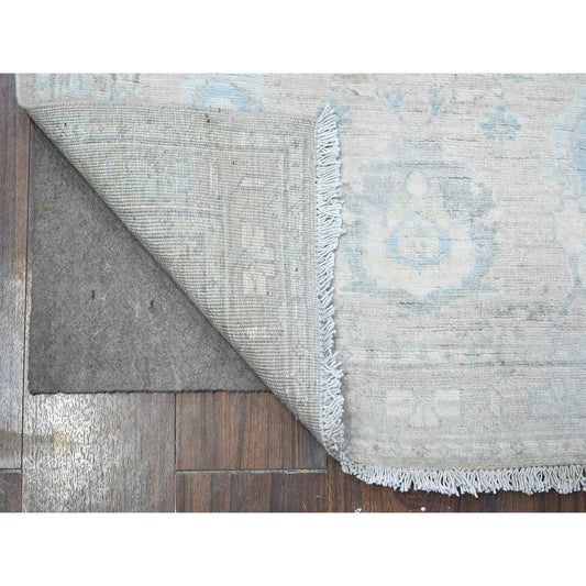 Oushak And Peshawar Wool Hand Knotted Rug Grey Silver 2.9X5.6 -O089718