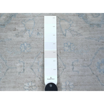 Oushak And Peshawar Wool Hand Knotted Rug Grey Silver 2.9X5.6 -O089718