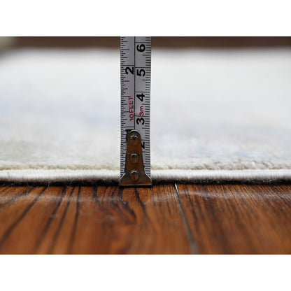 Oushak And Peshawar Wool Hand Knotted Rug Ivory Ivory 2.11X9.4 -O089721