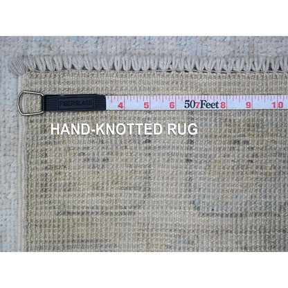 Oushak And Peshawar Wool Hand Knotted Rug Ivory Ivory 2.11X9.4 -O089721