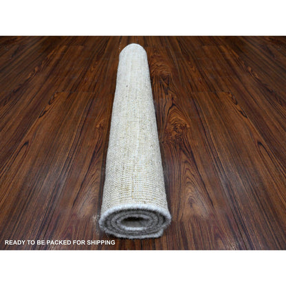 Modern and Contemporary Wool Hand Knotted Rug Ivory No Border 2.1X3.0 -O089733