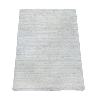Modern and Contemporary Wool Hand Knotted Rug Ivory No Border 2.1X3.0 -O089734