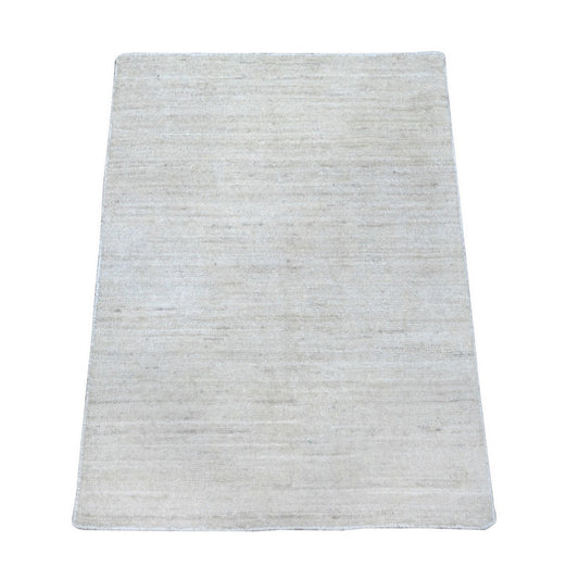 Modern and Contemporary Wool Hand Knotted Rug Ivory No Border 2.1X3.0 -O089734