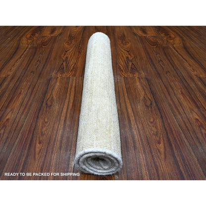 Modern and Contemporary Wool Hand Knotted Rug Ivory No Border 2.1X3.0 -O089734