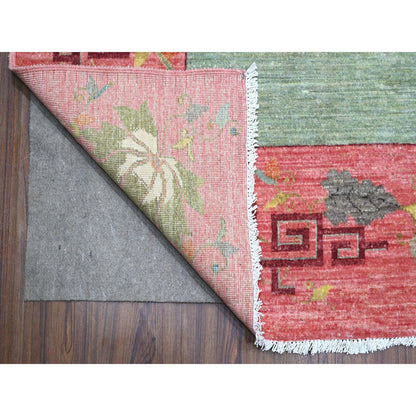 Fine Oriental Wool Hand Knotted Rug Green 9.0x11.9 -O089735