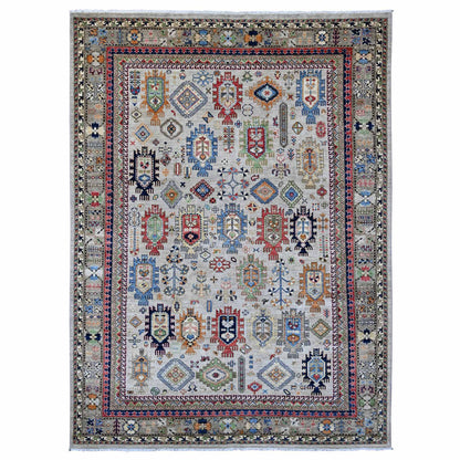Oushak And Peshawar Wool Hand Knotted Rug Grey 8.9x11.10 -O089747