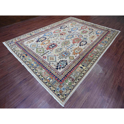 Oushak And Peshawar Wool Hand Knotted Rug Grey 8.9x11.10 -O089747