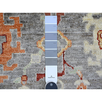 Oushak And Peshawar Wool Hand Knotted Rug Grey 7.10x9.9 -O089759