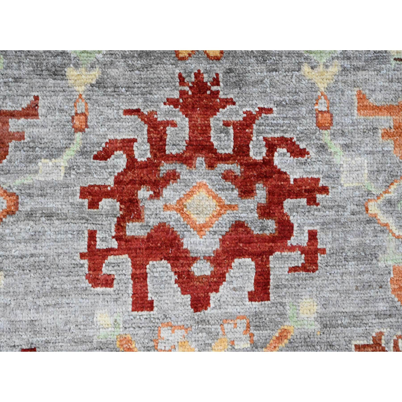 Gray 7'10" x 9'9" Oushak And Peshawar Hand knotted Wool Rug - Sku: O089759