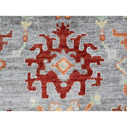 Oushak And Peshawar Wool Hand Knotted Rug Grey 7.10x9.9 -O089759