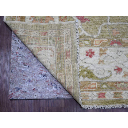 Oushak And Peshawar Wool Hand Knotted Rug Green 8.1x9.7 -O089767