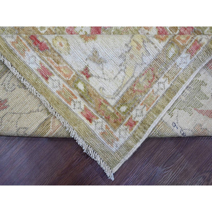 Oushak And Peshawar Wool Hand Knotted Rug Green 8.1x9.7 -O089767