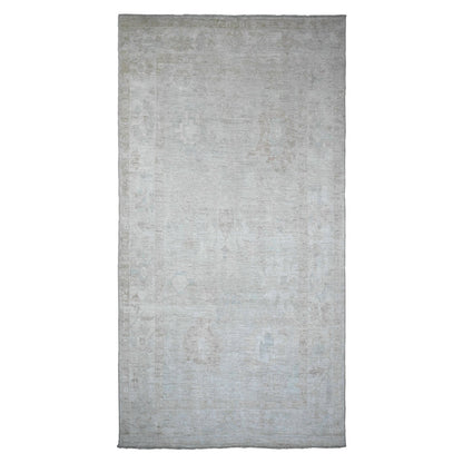 Oushak And Peshawar Wool Hand Knotted Rug Grey 7.8x14.10 -O089768
