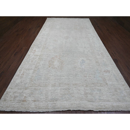 Oushak And Peshawar Wool Hand Knotted Rug Grey 7.8x14.10 -O089768