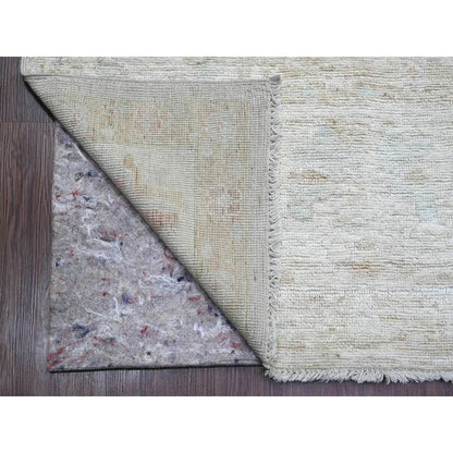 Oushak And Peshawar Wool Hand Knotted Rug Grey 7.8x14.10 -O089768
