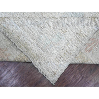 Oushak And Peshawar Wool Hand Knotted Rug Grey 7.8x14.10 -O089768