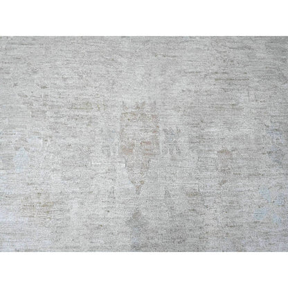 Oushak And Peshawar Wool Hand Knotted Rug Grey 7.8x14.10 -O089768