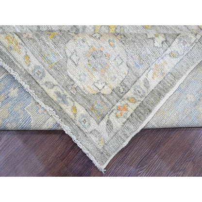 Oushak And Peshawar Wool Hand Knotted Rug Grey 8.0x9.7 -O089769