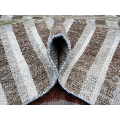 Modern and Contemporary Wool Hand Knotted Rug Brown 8.0x9.9 -O089773