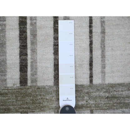 Modern and Contemporary Wool Hand Knotted Rug Brown 8.0x9.9 -O089773