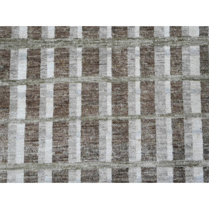 Modern and Contemporary Wool Hand Knotted Rug Brown 8.0x9.9 -O089773