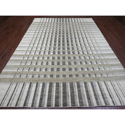 Modern and Contemporary Wool Hand Knotted Rug Brown 8.8x11.8 -O089774