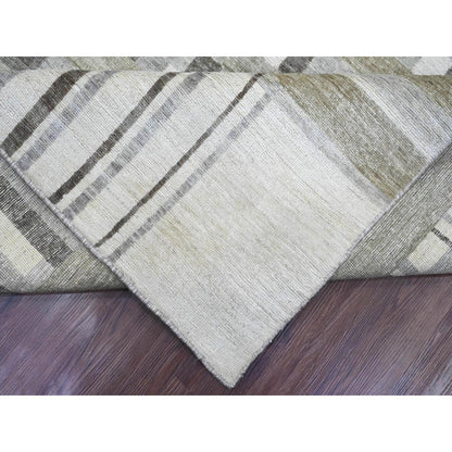 Modern and Contemporary Wool Hand Knotted Rug Brown 8.8x11.8 -O089774