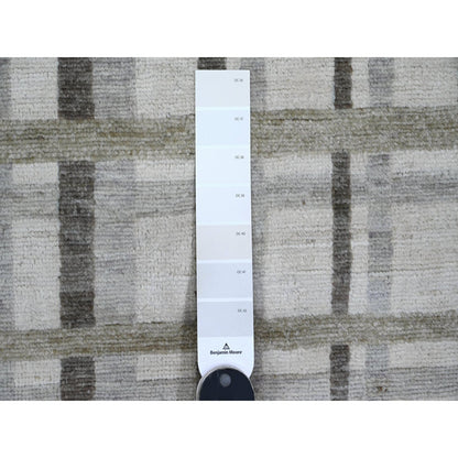Modern and Contemporary Wool Hand Knotted Rug Brown 8.8x11.8 -O089774