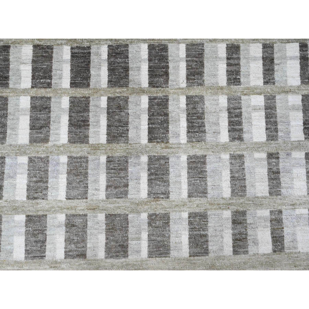 Brown 8'8" x 11'8" Modern and Contemporary Hand knotted Wool Rug - Sku: O089774