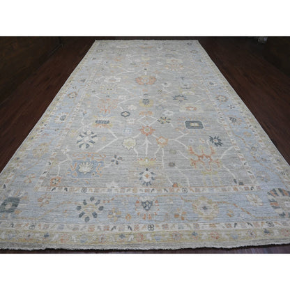 Oushak And Peshawar Wool Hand Knotted Rug Grey 9.9x17.3 -O089775