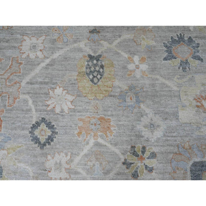 Oushak And Peshawar Wool Hand Knotted Rug Grey 9.9x17.3 -O089775