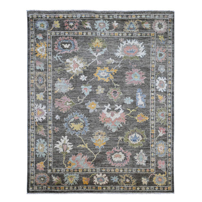 Oushak And Peshawar Wool Hand Knotted Rug Brown 7.11x9.10 -O089777