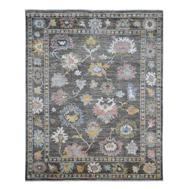 Oushak And Peshawar Wool Hand Knotted Rug Brown 7.11x9.10 -O089777